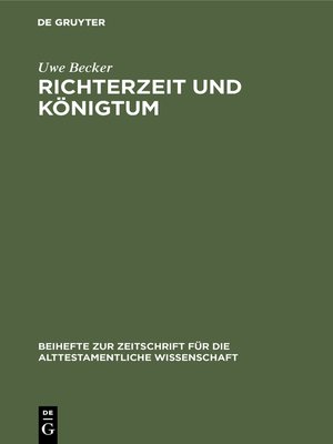 cover image of Richterzeit und Königtum